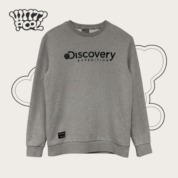 디스커버리 로고 맨투맨 90 그레이 이염0