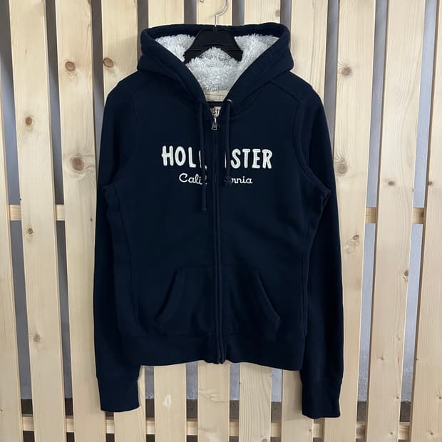 (M) 홀리스터 네이비 양털 후드집업
