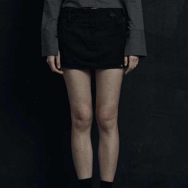 시너진 비조 미니 스커트 블랙, 차콜 M