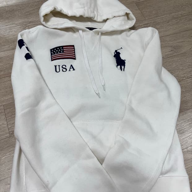 폴로 빅포니 성조기 기모 후드티
