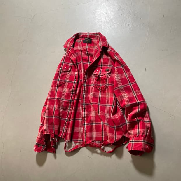  Griffin Hartland Distressed Check Flann