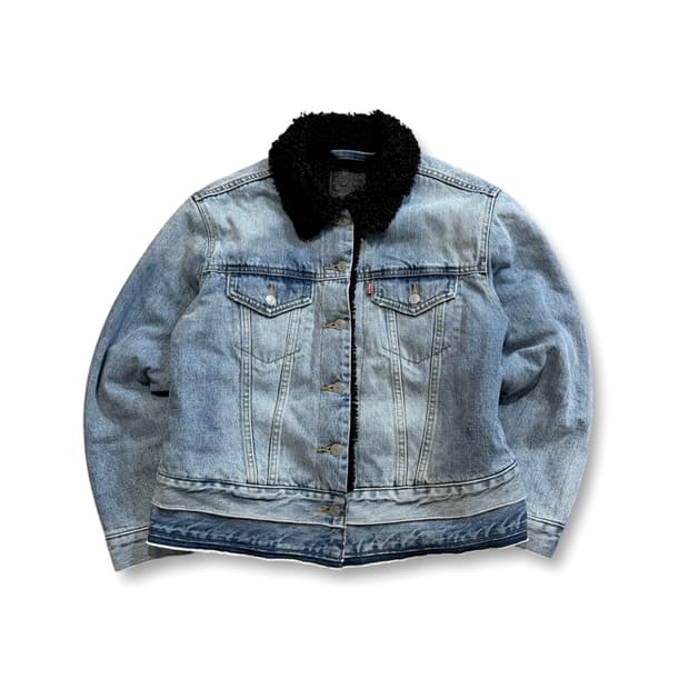 levi’s 쉐르파 트러커 백로고 청자켓 