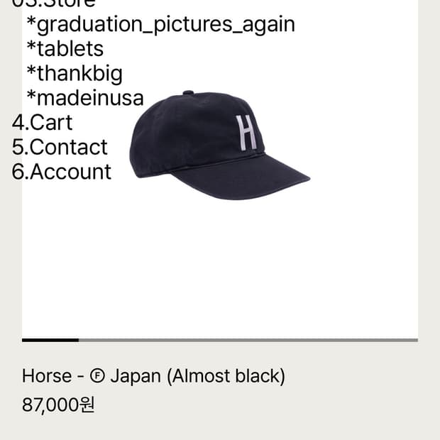 tef stores Horse Japan H로고 캡 L사이즈