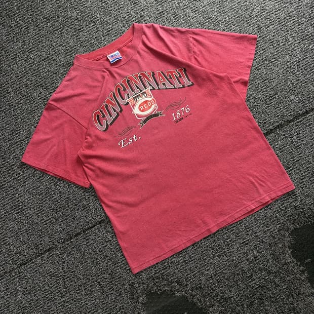 90s USA 오리지날 빈티지 MLB 신시내티 레드 티셔츠 4545