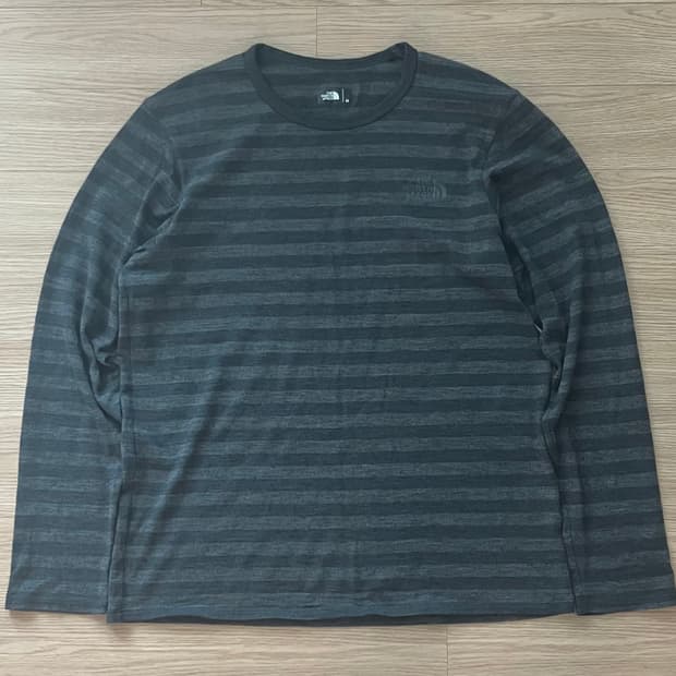 Charcoal stripe layered knit 