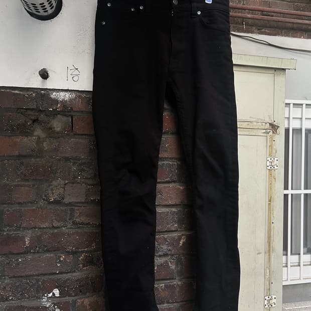 2000s 누디진 슬림핏 블랙 락시크 팬츠