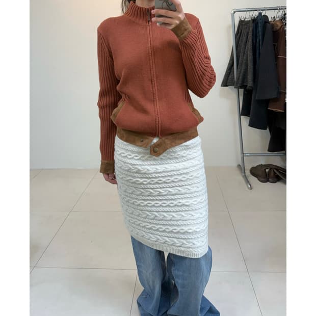 빈티지 니트 집업