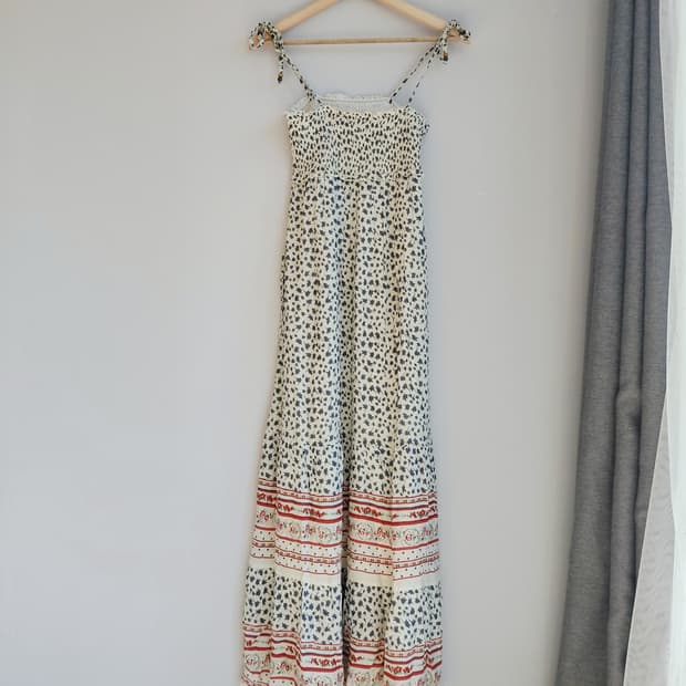 로즈 스트랩 롱 원피스