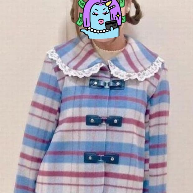 급처상태좋음!액시즈팜 세일러카라 레이스 체크 더플 코트 자켓 리즈리사st