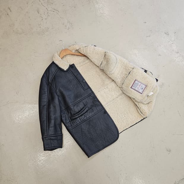 빈티지 쉽스킨 양가죽 자켓 무스탕 가죽점퍼 양털 M~L