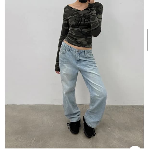 블랙업 카모 프린팅 긴팔티 