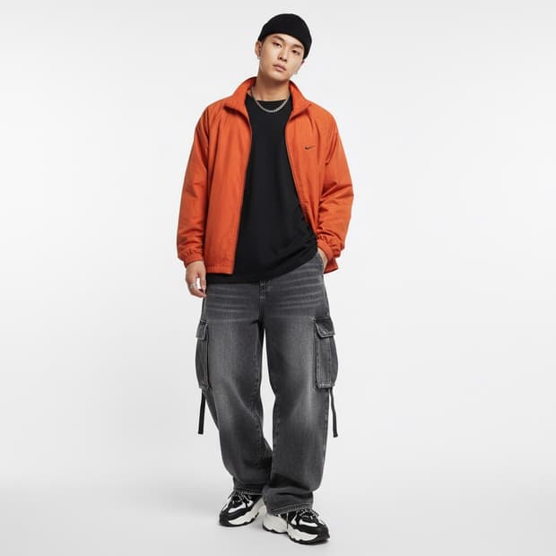 Nike 나이키 오렌지 바람막이 점퍼 105 (스트릿)