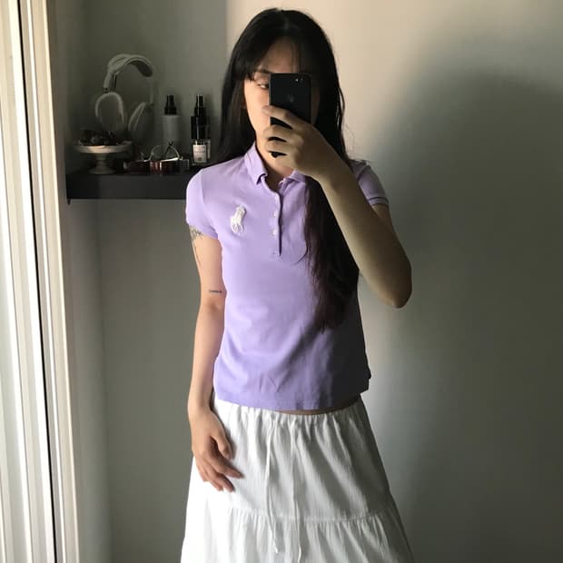 폴로 랄프로렌 빅 포니 로고 퍼플 피케티