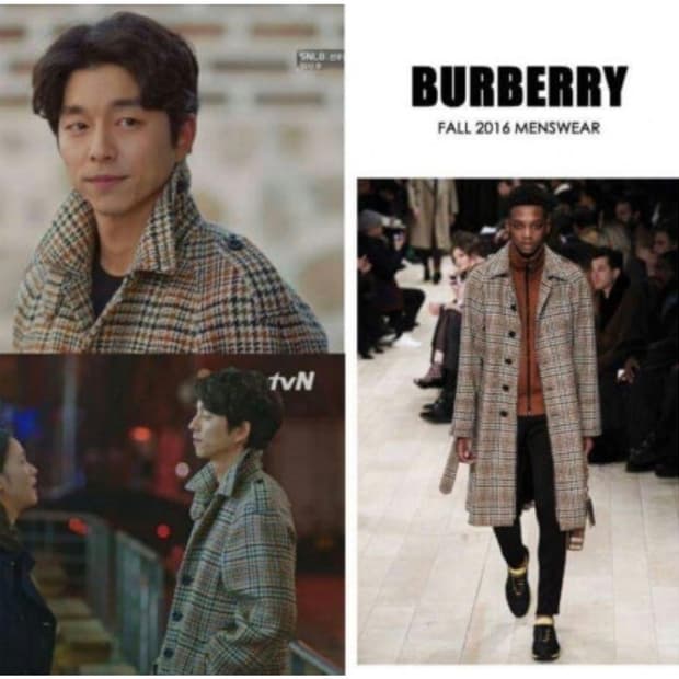 도깨비 공유 착장 버버리체크코트