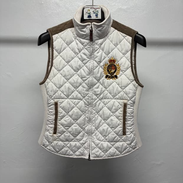 폴로 랄프로렌 스웨이드 퀄팅 베스트