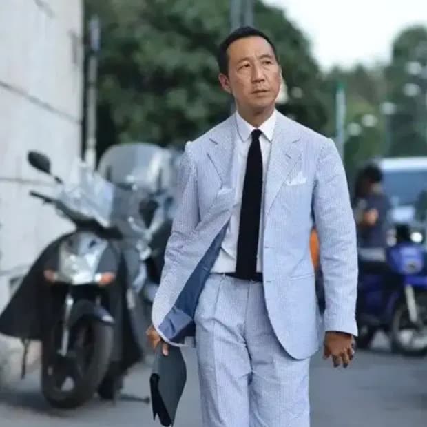 CAMOSHITA COTTON SILK SEERSUCKER SUIT