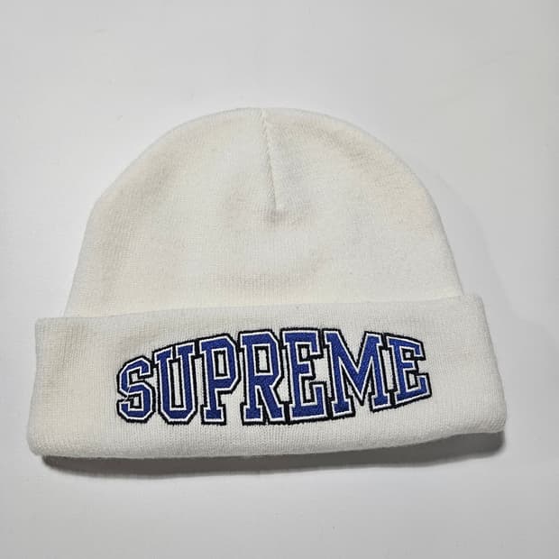 슈프림 warp logo 비니 화이트