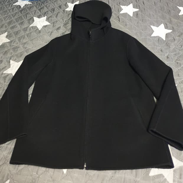 (희귀매물) 한섬 시스템 울 후드집업 블랙 (M)