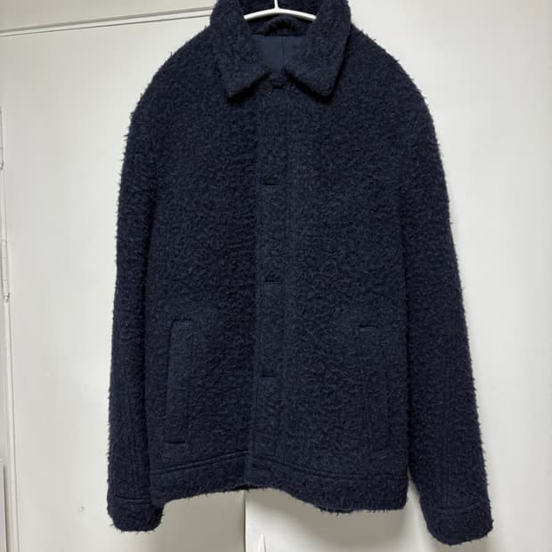 COS 코스 울 부클 자켓 네이비