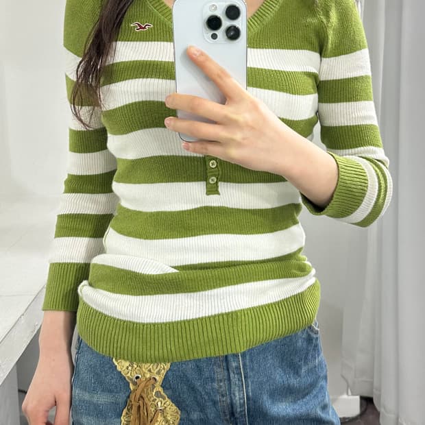 hollister stripe slim top