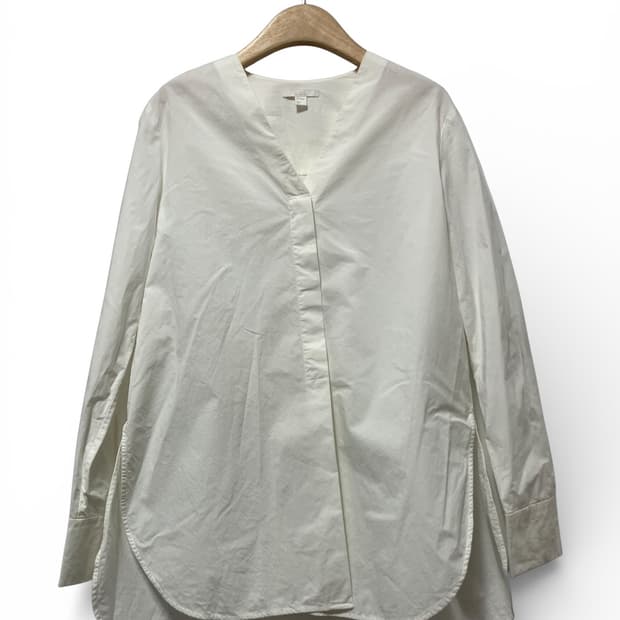 COS 코스 화이트 언발란스컷 롱 셔츠 S