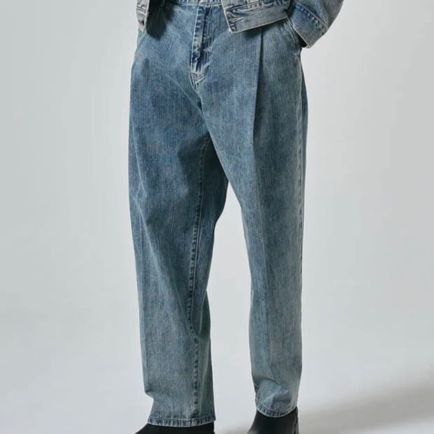 [50] noirer 노이어 와이드데님 팬츠 블루