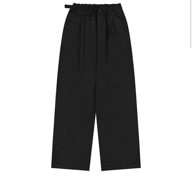 Kappy Two tuck wide denim pants black