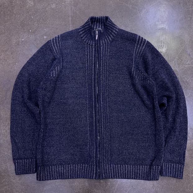 Barisal 바리살 니트 스웨터 하프넥 집업자켓 네이비 L