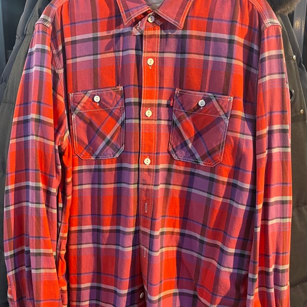 리바이스 더블 포켓 체크남방 m