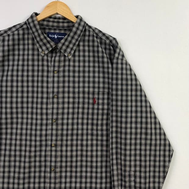 Xxl 폴로 체크 빅셔츠
