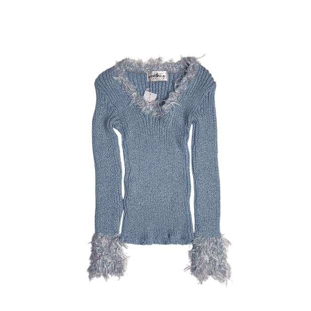 Antoine 화이트 퍼 포인트 니트 (france made)   