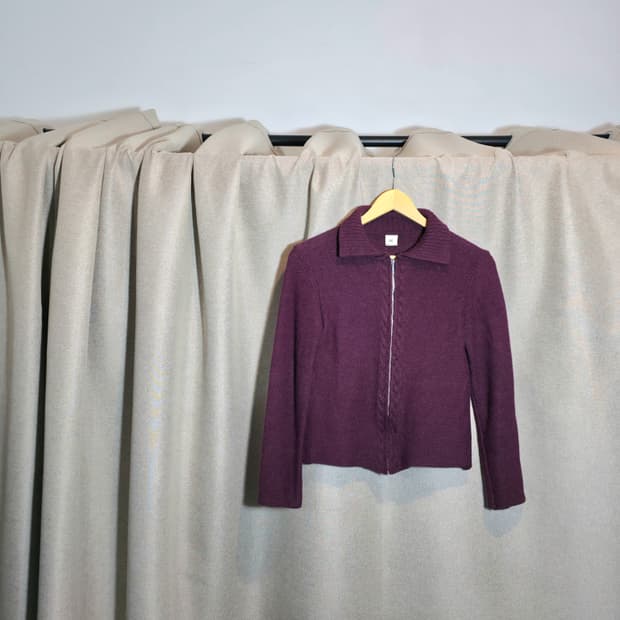  I.S sunao kuwagara zip-up knit cardigan