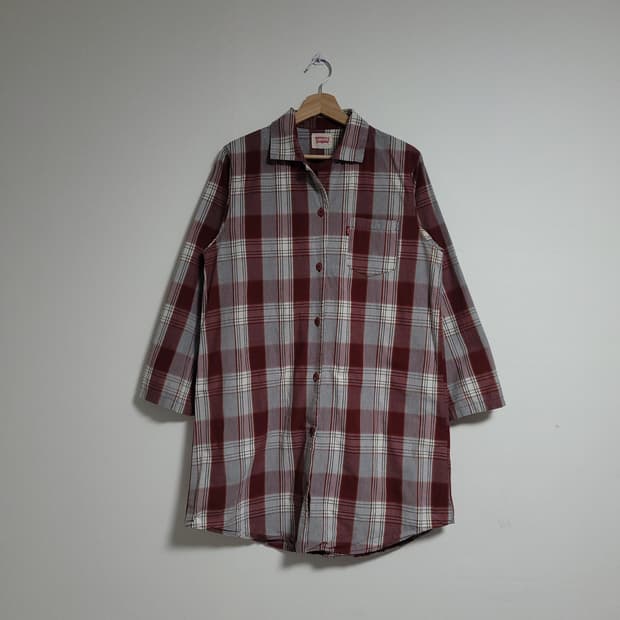 (95) LEVI'S 리바이스 여성 체크 원피스형 셔츠 남방