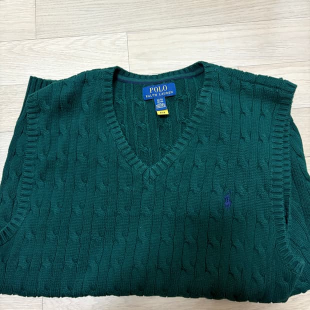 폴로 랄프로렌 케이블 니트조끼 보이즈 XL 그린