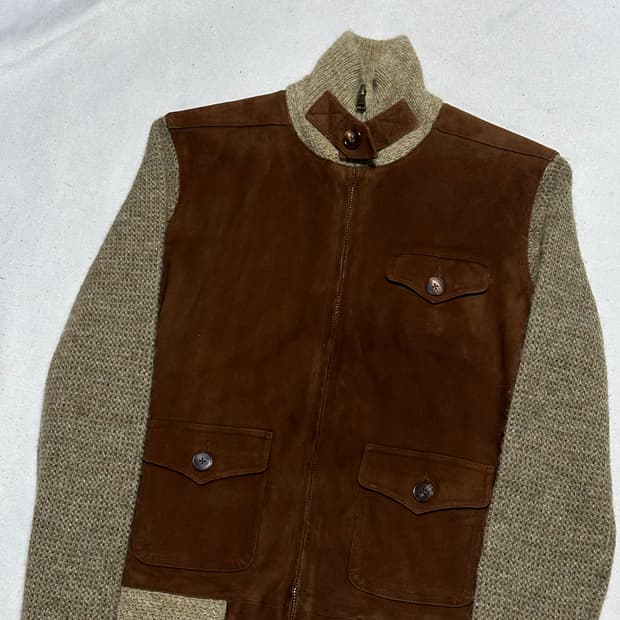 S 폴로랄프로렌 여성용 염소가죽 / 울 집업 자켓 