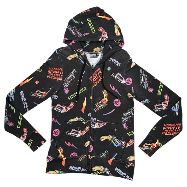 히스테릭 글래머 총 무늬 패턴 후드 집업 자켓