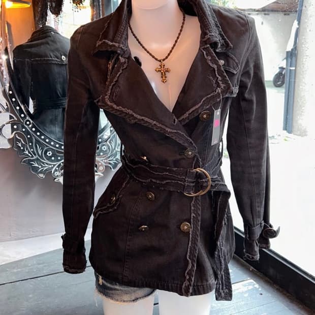 DIA y2k belt short coat outer jacket