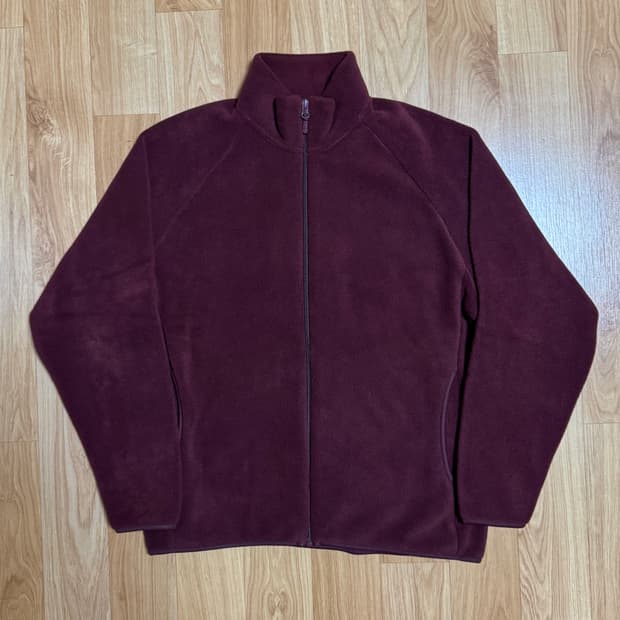 [L] 유니클로 후리스 풀집재킷 와인색