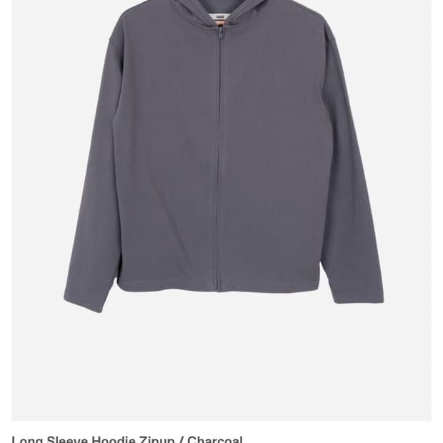 suah Long Sleeve Hoodie Zipup / Charcoal