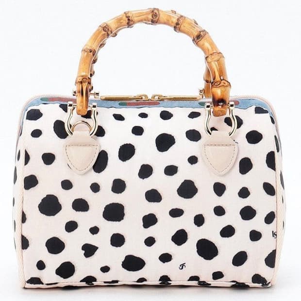 정품) 레스포삭 달마시안 대나무 손잡이 토트백 아뜰리에 미니 보스턴백