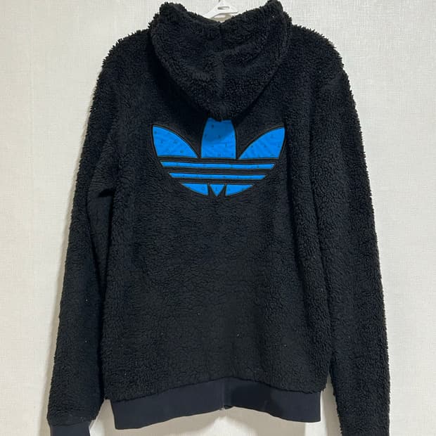 아디다스 블루 빅로고 후리스 플리스자켓 검파 (95)