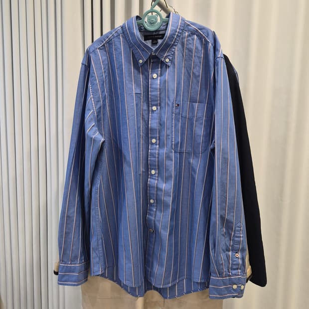 타미힐피거 스트라이프셔츠 블루남방