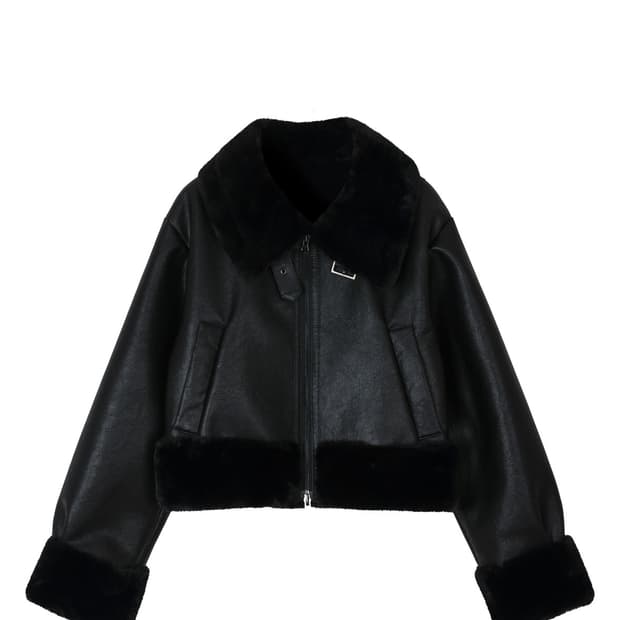 보헴서 보헤미안서울 하이넥 쇼트 무스탕 블랙 black 24fw