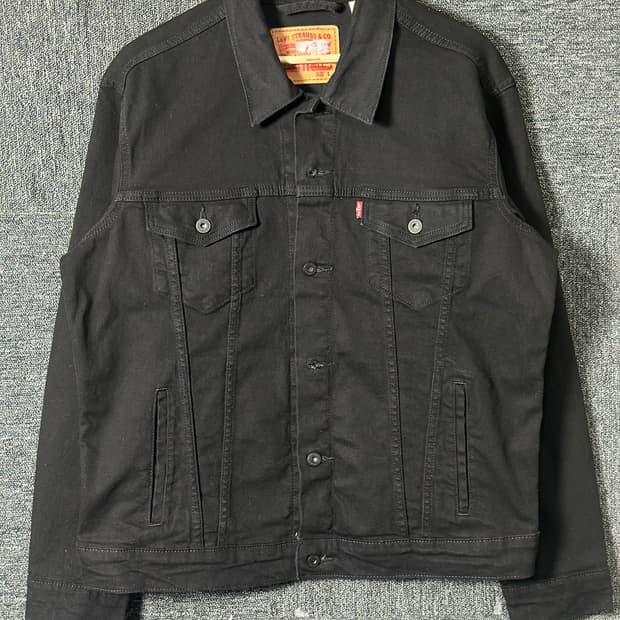리바이스 블랙 데님 자켓 L