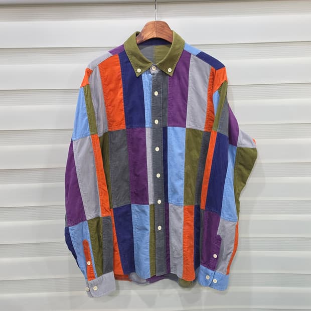 PEARLY GATES 패치워크 코듀로이 셔츠- 5