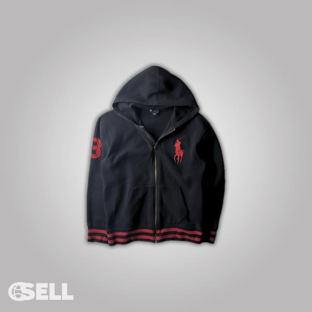 폴로 빅포니 검빨 후드집업