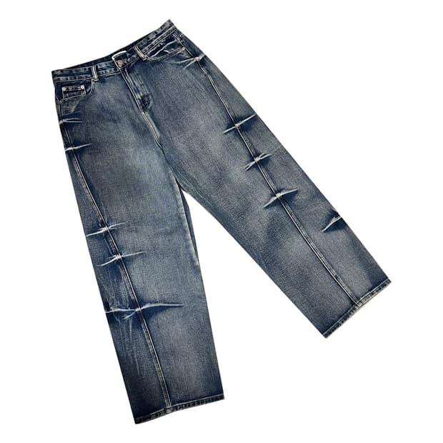 벌스데이 커브드 와이드 데님 팬츠 청바지 L 34