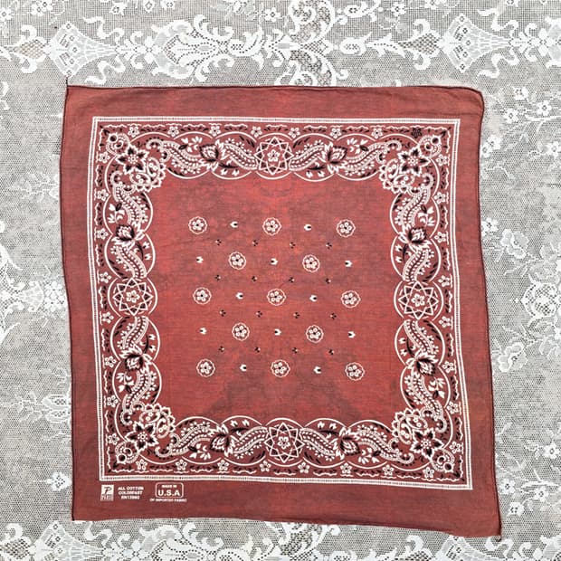 70-80s 셀비지 마감 빈티지 반다나