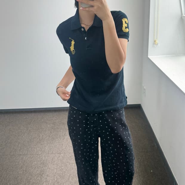 Polo 폴로 골드 빅 포니 다크 네이비 카라 반팔
