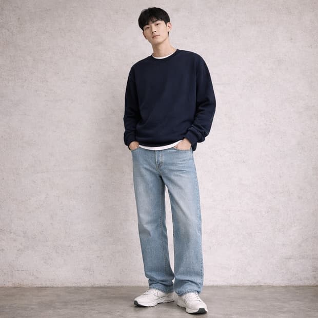 무신사 스탠다드 라이트 인디고 데님 팬츠